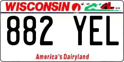 WI license plate 882YEL