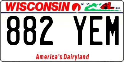 WI license plate 882YEM