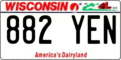 WI license plate 882YEN