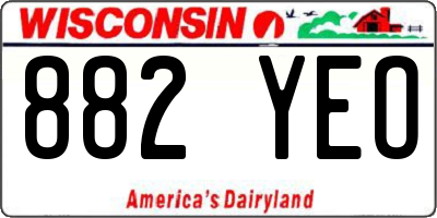 WI license plate 882YEO