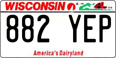 WI license plate 882YEP