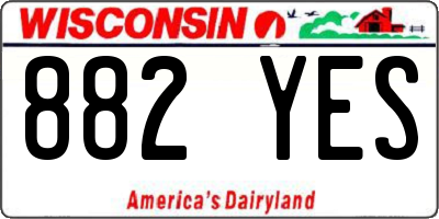 WI license plate 882YES