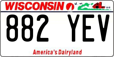WI license plate 882YEV