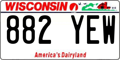 WI license plate 882YEW