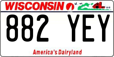 WI license plate 882YEY