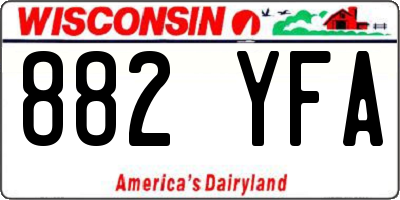 WI license plate 882YFA