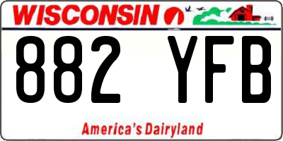 WI license plate 882YFB