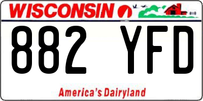 WI license plate 882YFD