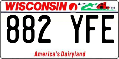 WI license plate 882YFE
