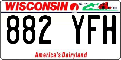 WI license plate 882YFH