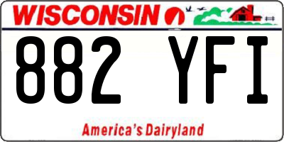 WI license plate 882YFI
