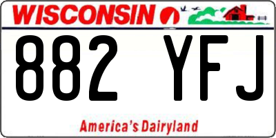 WI license plate 882YFJ