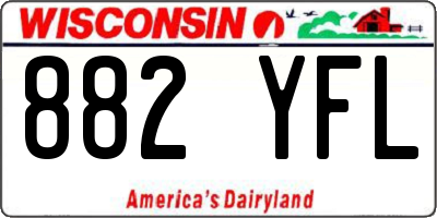 WI license plate 882YFL