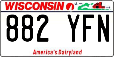 WI license plate 882YFN