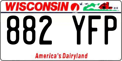 WI license plate 882YFP
