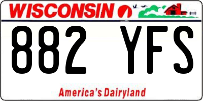 WI license plate 882YFS
