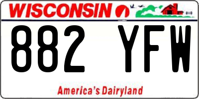 WI license plate 882YFW
