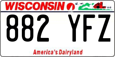 WI license plate 882YFZ