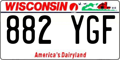 WI license plate 882YGF