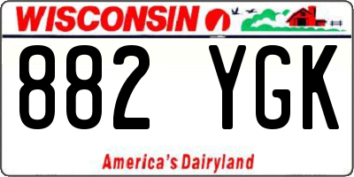 WI license plate 882YGK