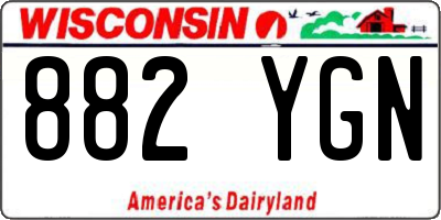 WI license plate 882YGN