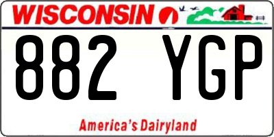 WI license plate 882YGP