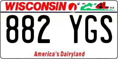 WI license plate 882YGS