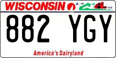 WI license plate 882YGY