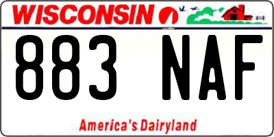 WI license plate 883NAF