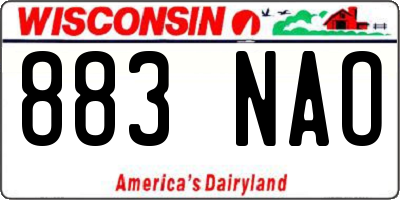 WI license plate 883NAO