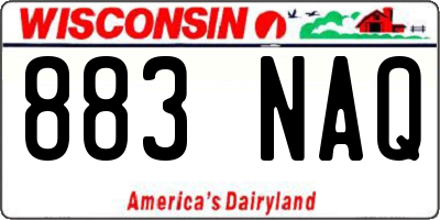 WI license plate 883NAQ