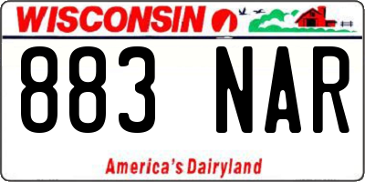 WI license plate 883NAR