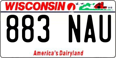 WI license plate 883NAU