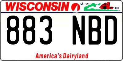 WI license plate 883NBD