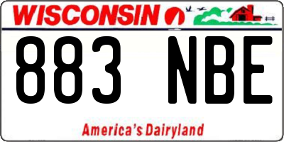 WI license plate 883NBE