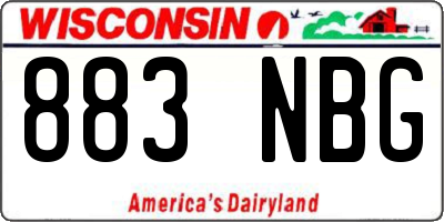 WI license plate 883NBG