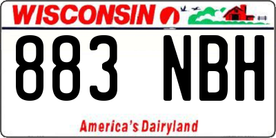 WI license plate 883NBH