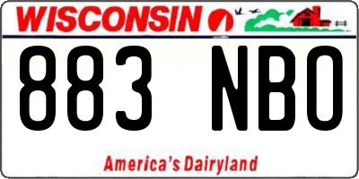 WI license plate 883NBO