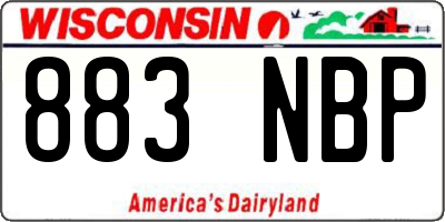WI license plate 883NBP