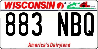 WI license plate 883NBQ