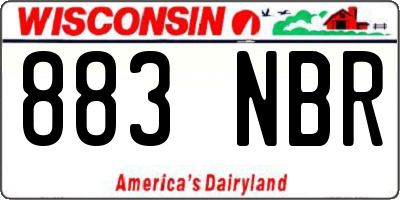 WI license plate 883NBR