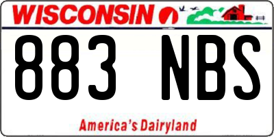WI license plate 883NBS