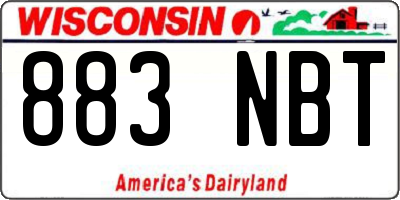 WI license plate 883NBT