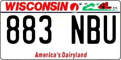 WI license plate 883NBU