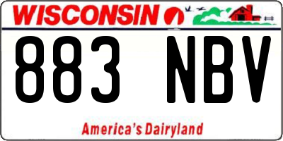 WI license plate 883NBV