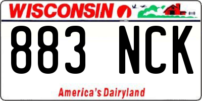 WI license plate 883NCK