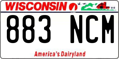 WI license plate 883NCM