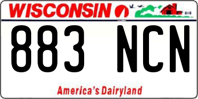 WI license plate 883NCN