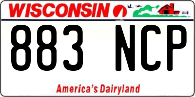 WI license plate 883NCP