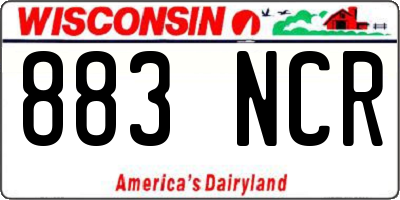 WI license plate 883NCR